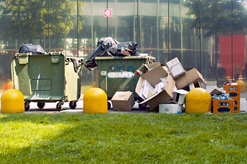 Various types of construction waste materials